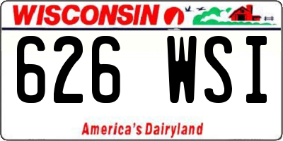 WI license plate 626WSI
