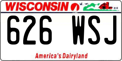 WI license plate 626WSJ