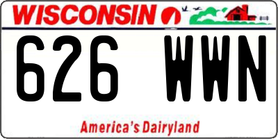 WI license plate 626WWN