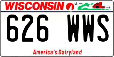 WI license plate 626WWS