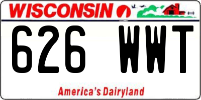 WI license plate 626WWT