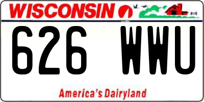 WI license plate 626WWU
