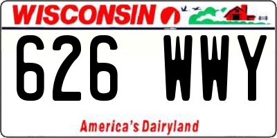 WI license plate 626WWY