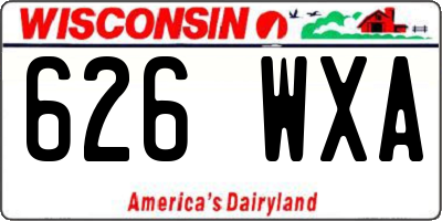 WI license plate 626WXA