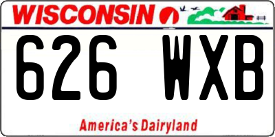WI license plate 626WXB