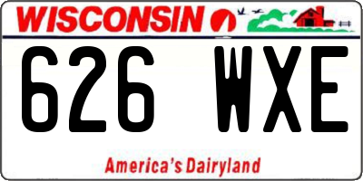 WI license plate 626WXE