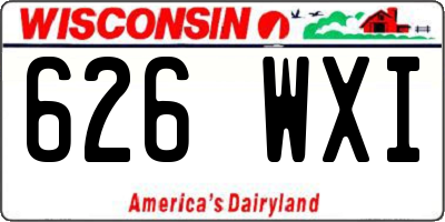 WI license plate 626WXI