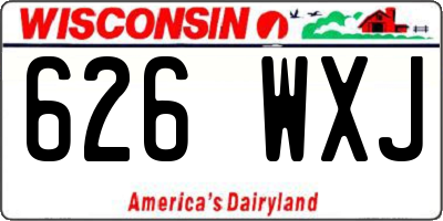 WI license plate 626WXJ
