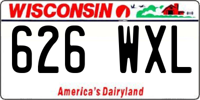 WI license plate 626WXL