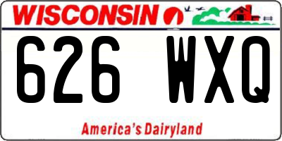WI license plate 626WXQ