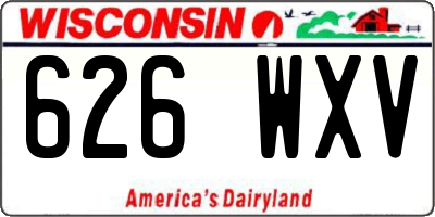 WI license plate 626WXV