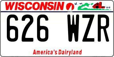 WI license plate 626WZR