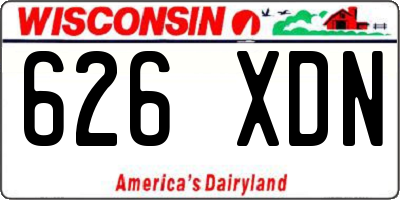 WI license plate 626XDN