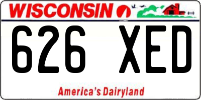 WI license plate 626XED