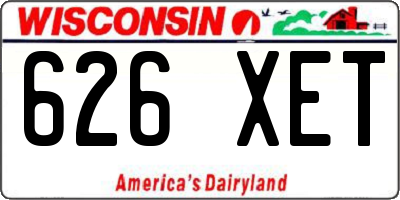 WI license plate 626XET