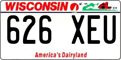 WI license plate 626XEU