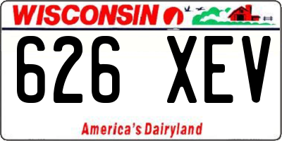 WI license plate 626XEV