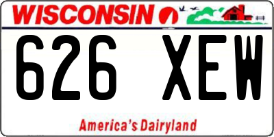 WI license plate 626XEW