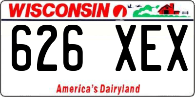 WI license plate 626XEX