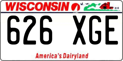 WI license plate 626XGE