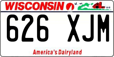 WI license plate 626XJM