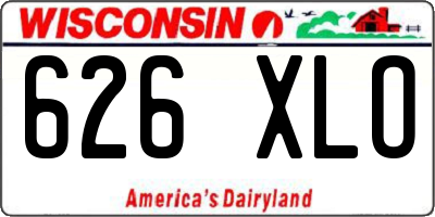 WI license plate 626XLO