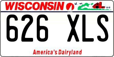 WI license plate 626XLS