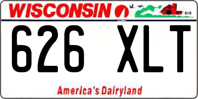 WI license plate 626XLT