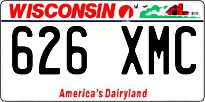 WI license plate 626XMC