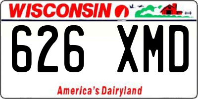 WI license plate 626XMD