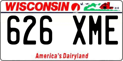 WI license plate 626XME