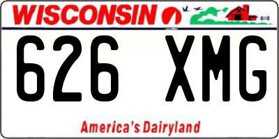 WI license plate 626XMG