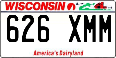 WI license plate 626XMM