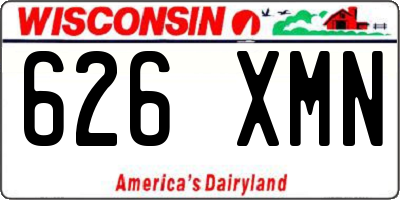 WI license plate 626XMN