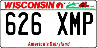 WI license plate 626XMP