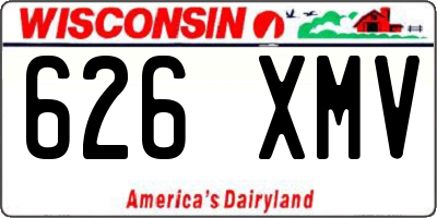 WI license plate 626XMV
