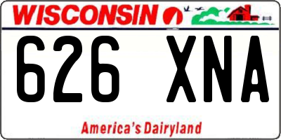 WI license plate 626XNA
