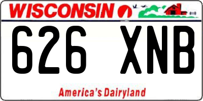 WI license plate 626XNB