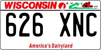WI license plate 626XNC