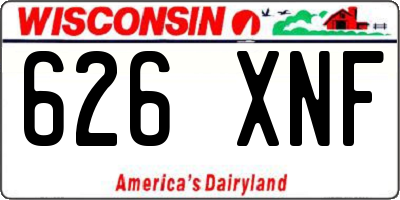 WI license plate 626XNF