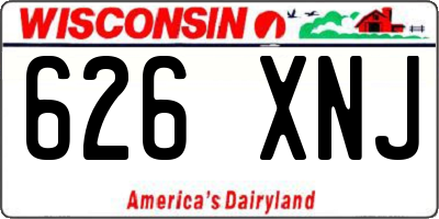 WI license plate 626XNJ