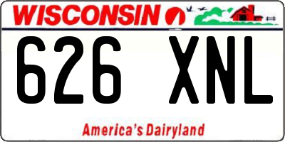 WI license plate 626XNL
