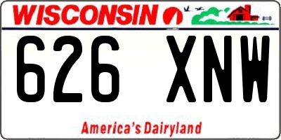 WI license plate 626XNW