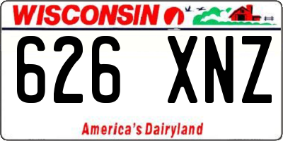 WI license plate 626XNZ