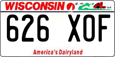 WI license plate 626XOF