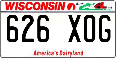 WI license plate 626XOG