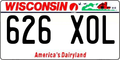 WI license plate 626XOL