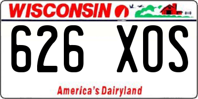 WI license plate 626XOS