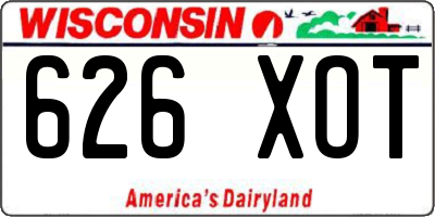 WI license plate 626XOT