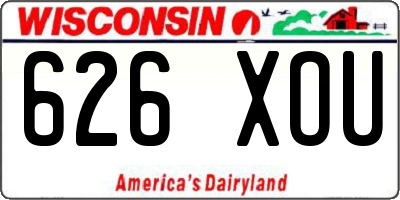 WI license plate 626XOU